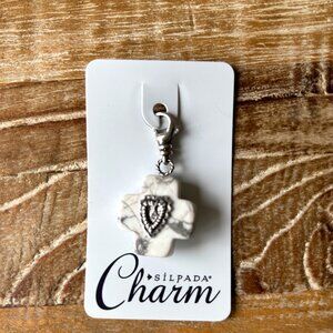 Silpada Sterling 925 Silver White Howlite Faith and Love Charm
